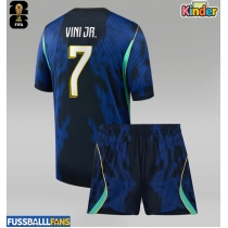 Brasilien Vinicius Junior #7 Auswärts Trikotsatz Kinder WM 2026 Kurzarm (+ Kurze Hosen)